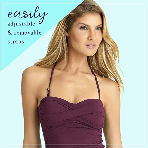 Image of Anne Cole Women's Twist Front Shirred Bandeau Tankini Swim Top