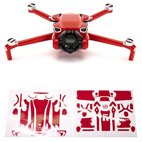 WRAPGRADE Skin Stickers compatible with DJI Mini 3, Super Red