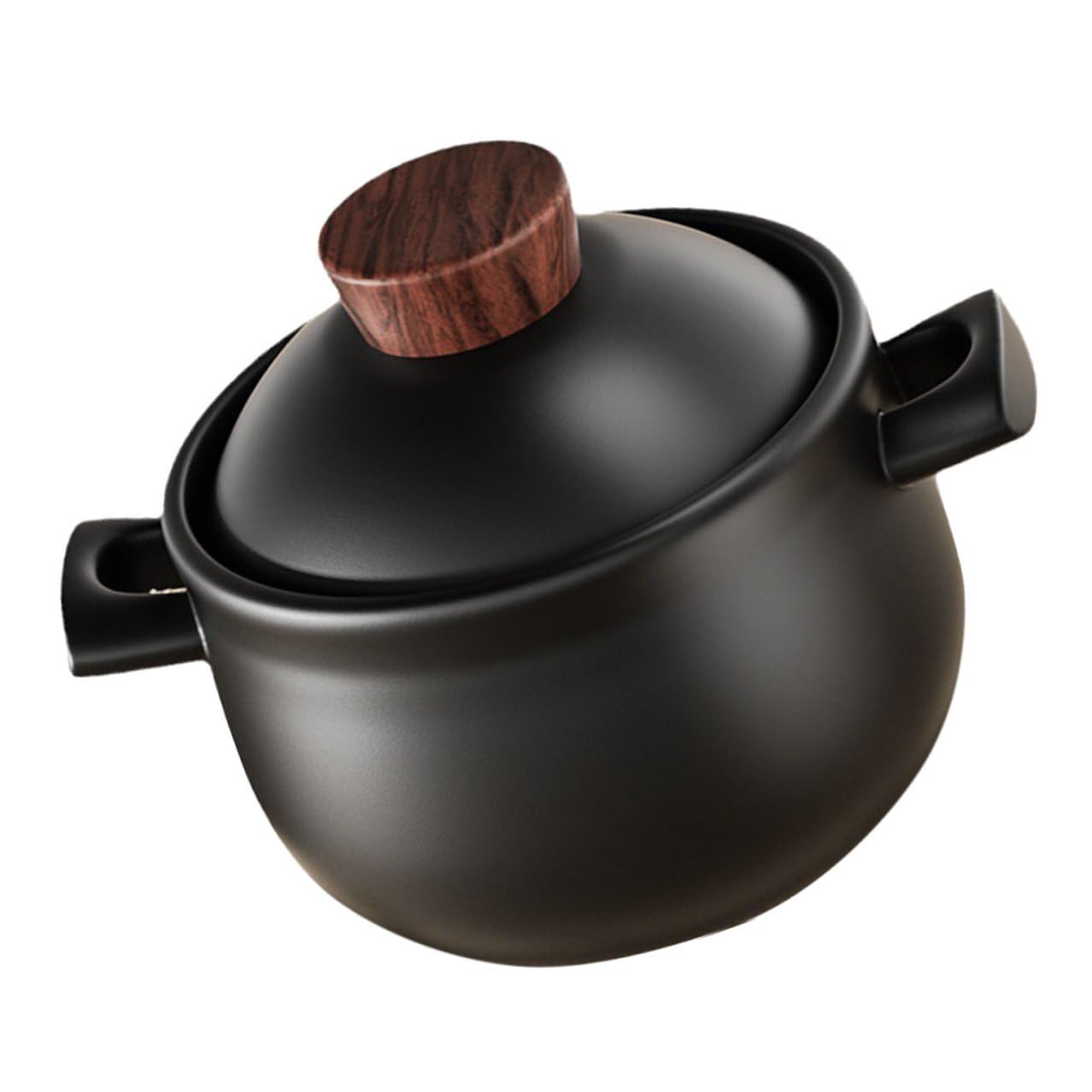 Operitacx Pentola in Ceramica per Stufato con Manico e Coperchio Resistente Alte Temperature Base Piatta per Cucina Domestica e Ristorazione per Bibimbap e Zuppe