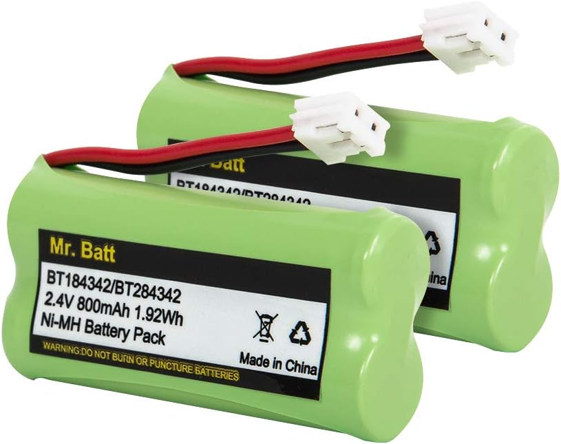 BT18433 BT28433 BT184342 BT-1011 Replacement Battery for Vtech Cordless Phone CS6209 CS6219 CS6229 DS6151 AT&T CL80100 CL80109 Uniden DCX400 Handset (2-Pack)