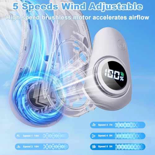 Ventilateur de cou portable sans pale refroidissement complet 5 vitesses - 6