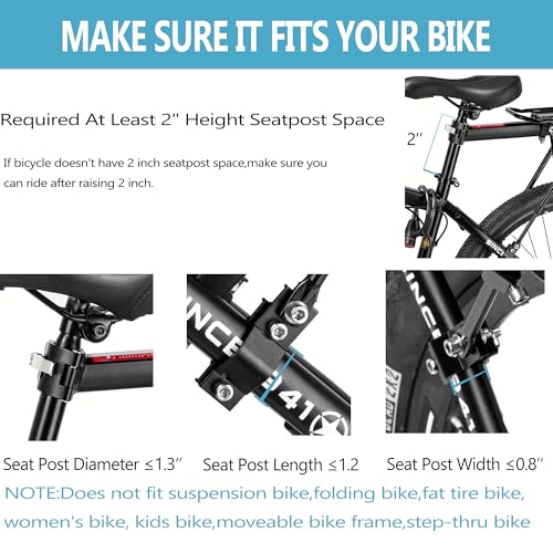 YONTUO Bike Rear Rack with 4 High-Strength Support Legs, 310 LB Capacity Solid Bearings - Quick Release, w/Fender & Large Reflective, Universal Adjustable for Mountain/Road Bikes