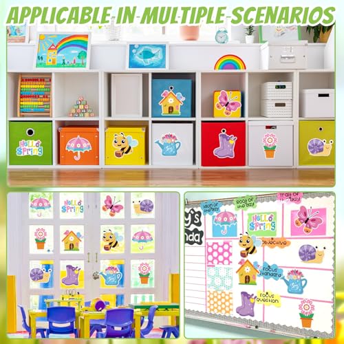 Image of 54 Pcs Spring Flower Cut-Outs Double Printed Paper Flower Decor for Spring Bulletin Board Classroom Decoration (Colorful.54)