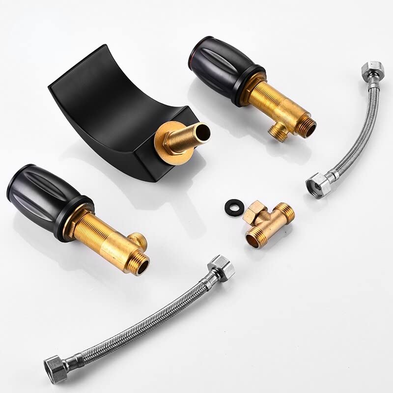 Grifo de cascada para lavabo de tres orificios con doble manija Slt3pc9-g 2