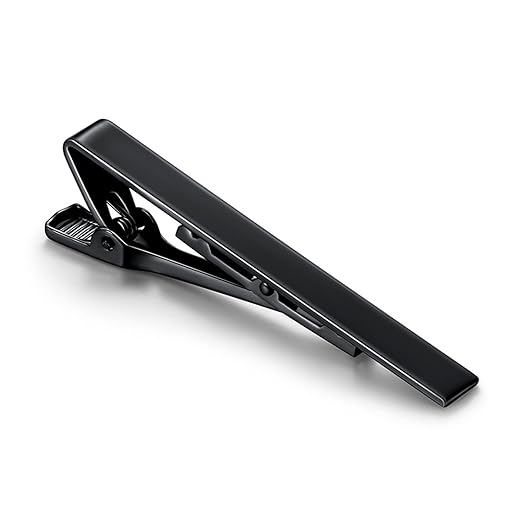 1/2/3Pcs Tie Clips for Men Black Tie Bar Clip Set for Regular Ties Necktie for Wedding Anniversary Business Best Gift Skiny Necktie Meeting Gold Black Long(2.28"*0.24") Short (1.69"*0.24")