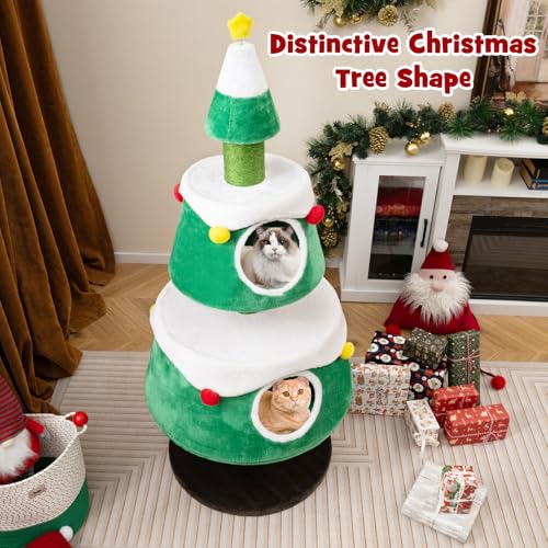 Árbol de Navidad para Gatos Tangkula 60 Pulgadas miniatura 2