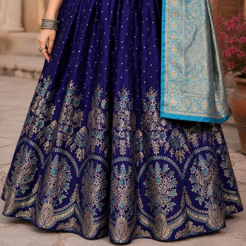 SWAMI STUDIO royal blue silk lehenga choli – image 4