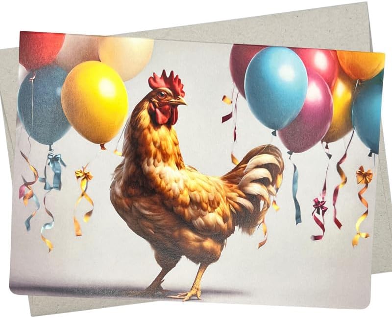 Whitman And Daughter Impressionist Birthday Card - Balloon Art Design, 5x7 Inches