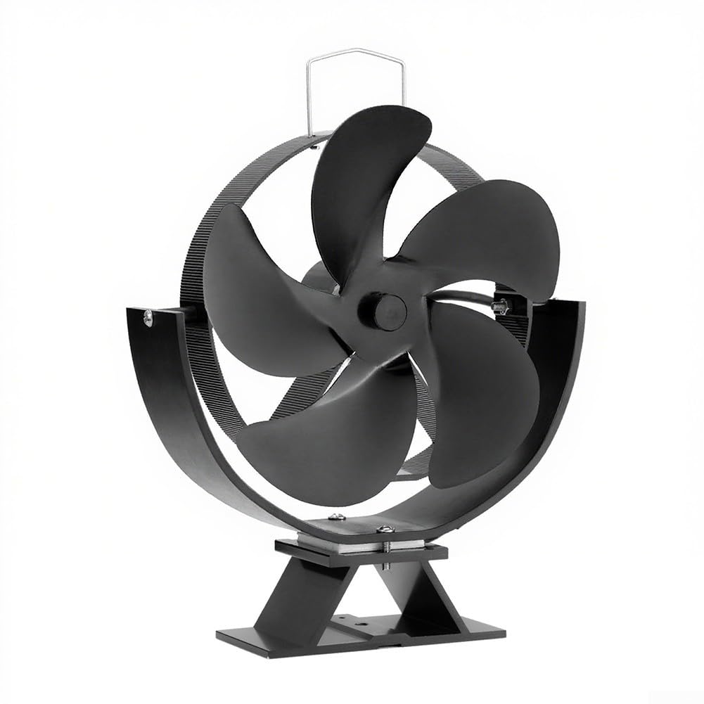 Ventilador silencioso y ajustable para chimenea, metal de 5 a 6 aspas