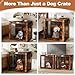 Dog Crate Furniture End Table, 28 inch Heavy Duty Wooden Small Dog Kennel with Double Doors & Lockable Design, Anti-Anxiety Indoor Crate for Dogs up to 30 lbs, Rustic Wood