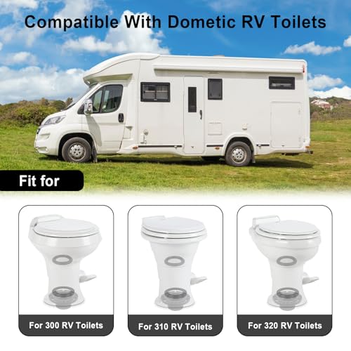 Image of RV Toilet Seal and Floor Flange Kit, Compatible with RV 300 /310 /320 Series, Replaces 385345892 Socket Flange and 385311658 Flush Seal and 385311652 Base Seal, 3 in 1 Combo Kit