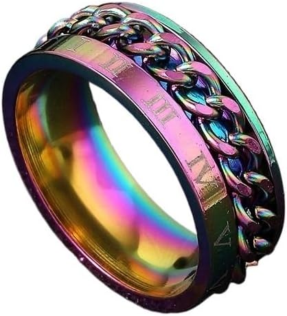 Stainless steel jewelry rotating chain titanium steel ring