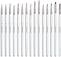 Vista 7 de Transon Pinceles de pintura de detalles pequeños para pintura de modelos en miniatura, adecuados para pintura al óleo de gouache de acuarela