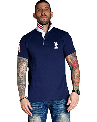 U.S. Polo Assn. Men's Slim Fit Pique Polo, Classic Navy/White, X-Large