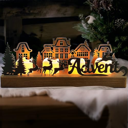 Adventskranz Modern, Adventskranz Metall mit Holz Haltern,...