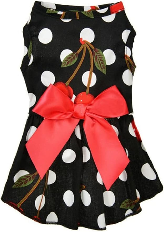 Dog Bowknot Floral Dress Pet Princess Dress Dog Clothes Dog Sundress Puppy Summer Dress for Small Pets Dogs PuppyClothing (Color : A Size : S Code) (A XL code)