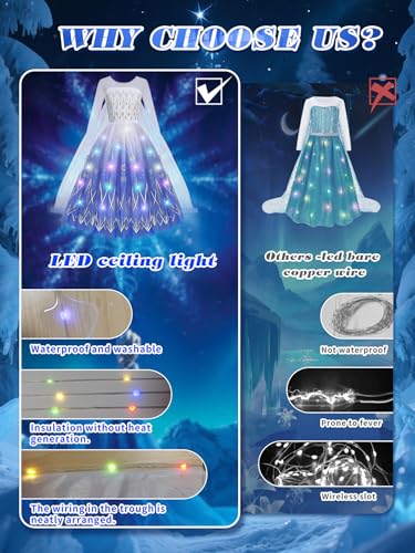 Vestido princesa luminoso para niñas con accesorios miniatura 7