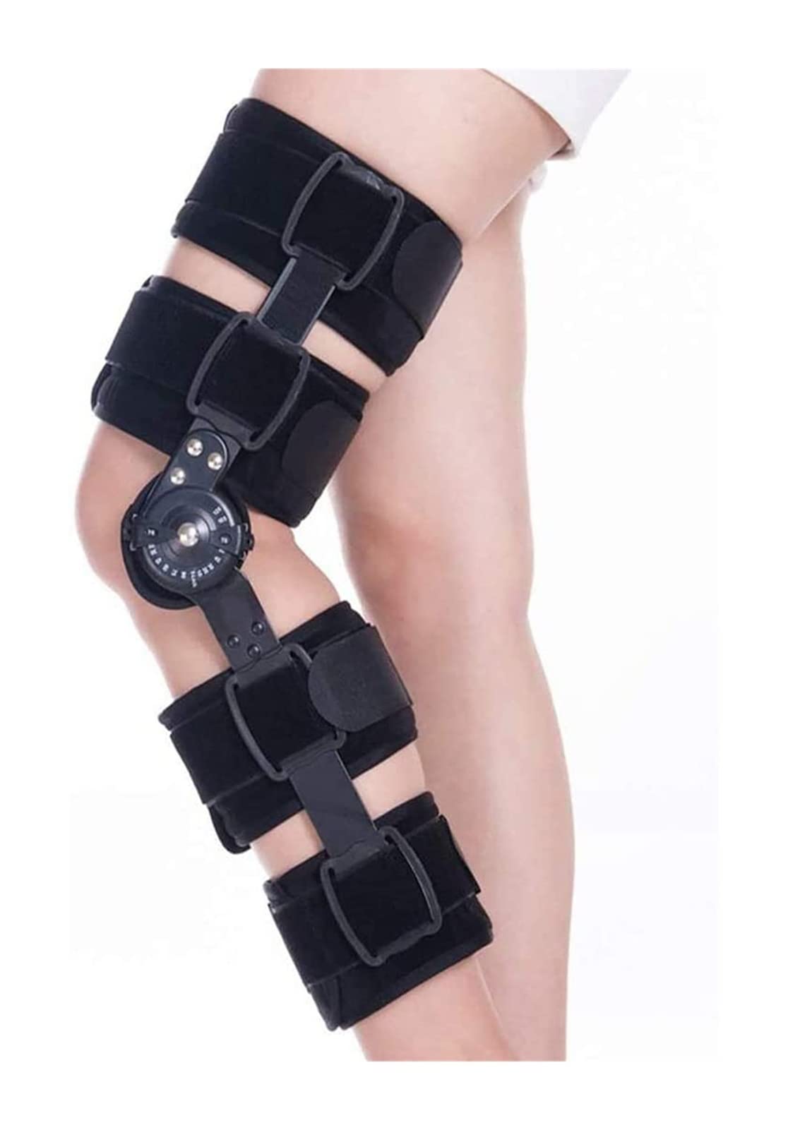 Ortesis ROM Ajustable Soporte de Rodilla Articulado Pierna con Bisagras Rodillera para Rehabilitación Rodilleras Soporte de fijación de la Articulación de la Rodilla Estabilizador de Pierna 22.7.27