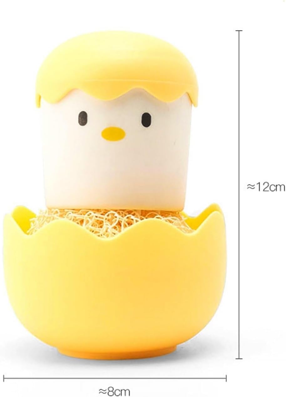 Pot Brush, Kitchen Dishwashing Brush with Handle Household Detachable Cleaning Brush Multi-Function Does Not Hurt Hands，for Dishes and Household Cleaning(Yellow)