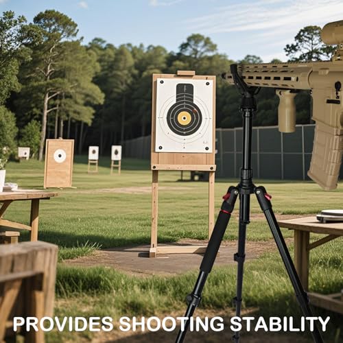 Image of Adjustable Shooting Tripod for Rifles Shooting Stick Level-Lock 3-in-1 Tripod Monopod Bipod, 22.8″-61″ Height, Lightweight Aluminum Alloy with Carrying Bag, Stable Rifle Rest for Hunting & Outdoor