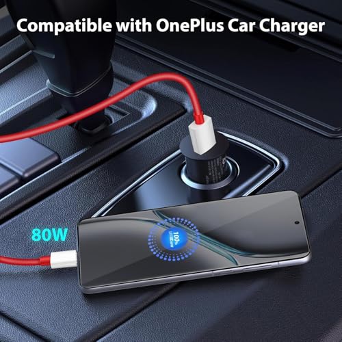 Image of Type C Cable Fast Charging - 100W | Warp /Dash Charge Compatible with All OnePlus & Type C Devices | USB A to Type C Cable | Fast Data Sync & Smart Protection Chip for Safe Power Control - Red