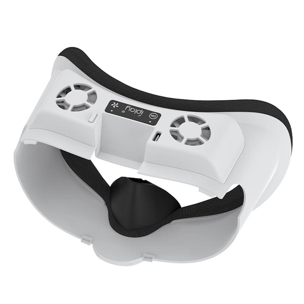 Couvre-Visage avec Ventilateur et lumière RGB Le Casque VR pour Meta Quest 3 Masque d'interface faciale à Circulation d'air de Remplacement pour Les Accessoires Quest3 (Blanc)
