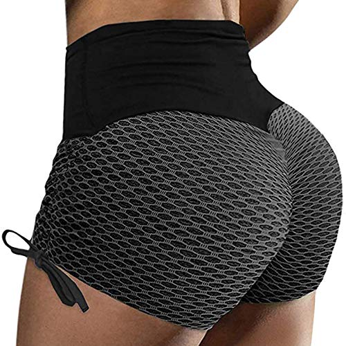 Atezch Women s High Waisted Booty Yoga Shorts Sexy Workout Gym Shorts Butt Lifting Running Legging Hot Pants