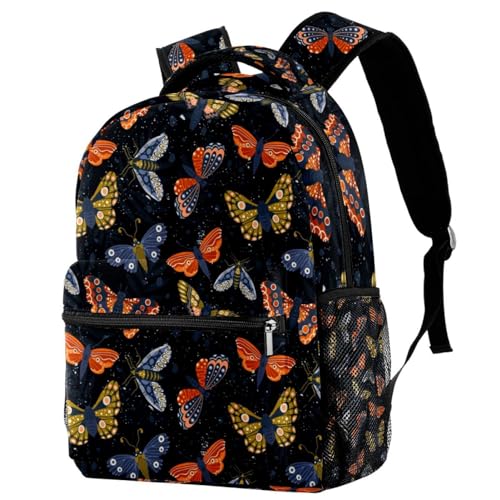 Sac à dos d'école grand compartiment motif insectes pour ados et filles