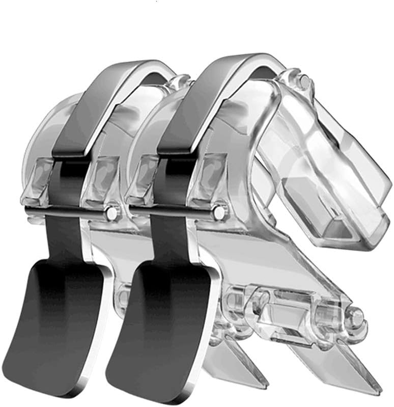 S4 Mobile Game Controller, 4U Cell Phone Game Controller Sensitive Shoot and Aim Buttons L1R1 Trigger Buttons for PUBG/Rules of Survival support Android and iOS(1 Pair,Transparent)