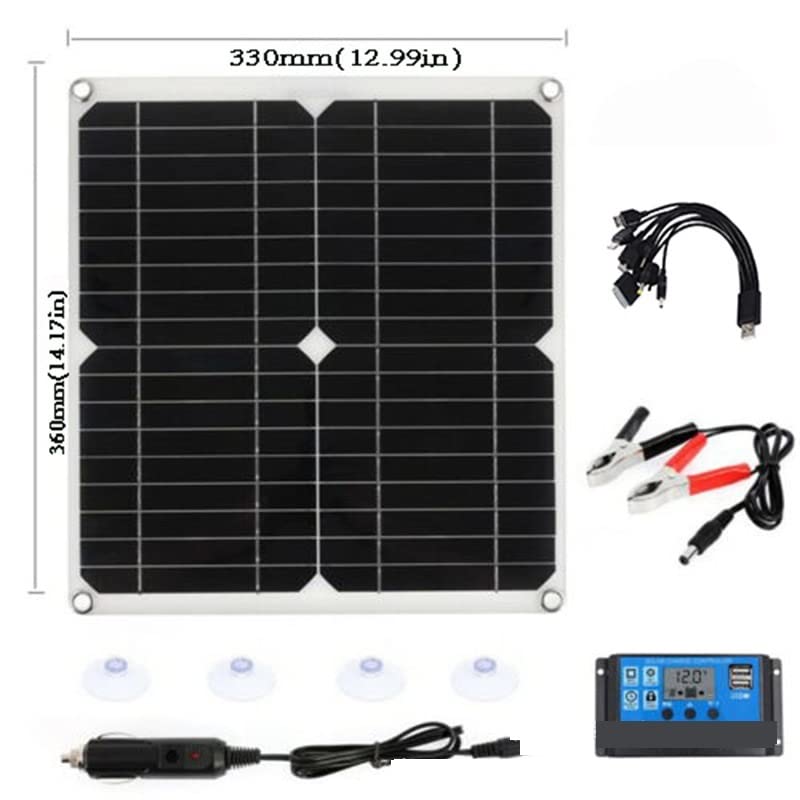 Pannello Solare Kit Pannello Solare 25W 18V Alimentatore for Roulotte da Campeggio Ricarica della Batteria di Alimentazione Esterno