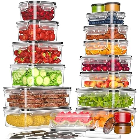 KEMETHY 36-Piece Food Storage Containers with Lids Cover