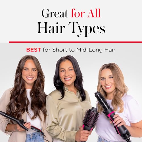 REVLON One-Step Volumizer Plus Hair Dryer and Styler, 2.4 in Barrel, Black | Soft waves, flips and curls, best for short to mid-length hair, 4 heat settings, detachable brush head - image 8