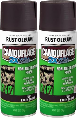 Image of Rust-Oleum 279178 Camouflage 2X Ultra Cover Spray Paint, 12 oz, Earth Brown, (Pack of 2)