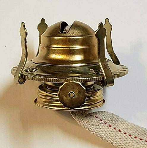 Galapagoz Brass Plated Oil Burner with Wick Removable Screw on Collar New 54350J USA