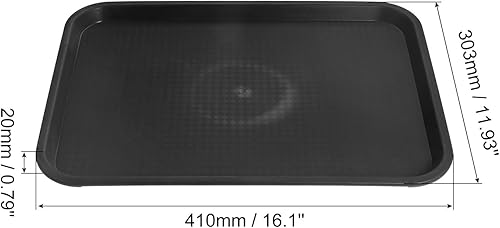 Miniatura 2 de uxcell Bandejas de plástico de comida rápida a granel de 12 x 16 pulgadas, bandejas rectangulares para servir, bandejas para cafetería, platos para