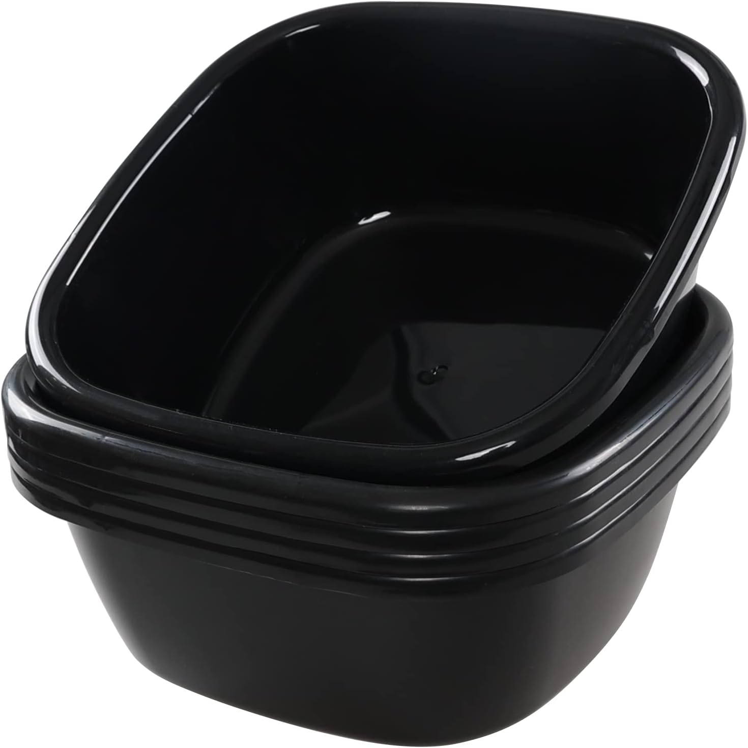 Teyyvn Set of 6 Plastic Washing Up Bowls, 10 L Square Plastic Wasking