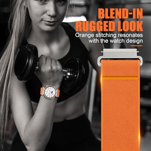 Image of Elastic Nylon Bands for Garmin Venu 3S 2S /Venu 4 41mm /Vivoactive 4S /Vivomove 3S /Forerunner 265S /255S Band Women,18mm Quick Release Magnetic /Parachute Buckle Stretchy Nylon Sport Watch Strap
