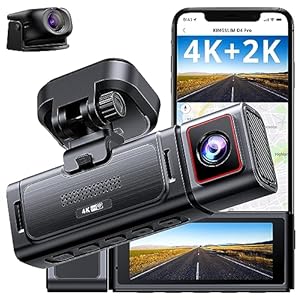 Kingslim D4PRO Dash Cam Front and Rear – 4K + 2K Dual Car Dashcam with WiFi GPS Dash Camera, Optional Inside Recording, Voice Control, Type C, Support 256GB Max