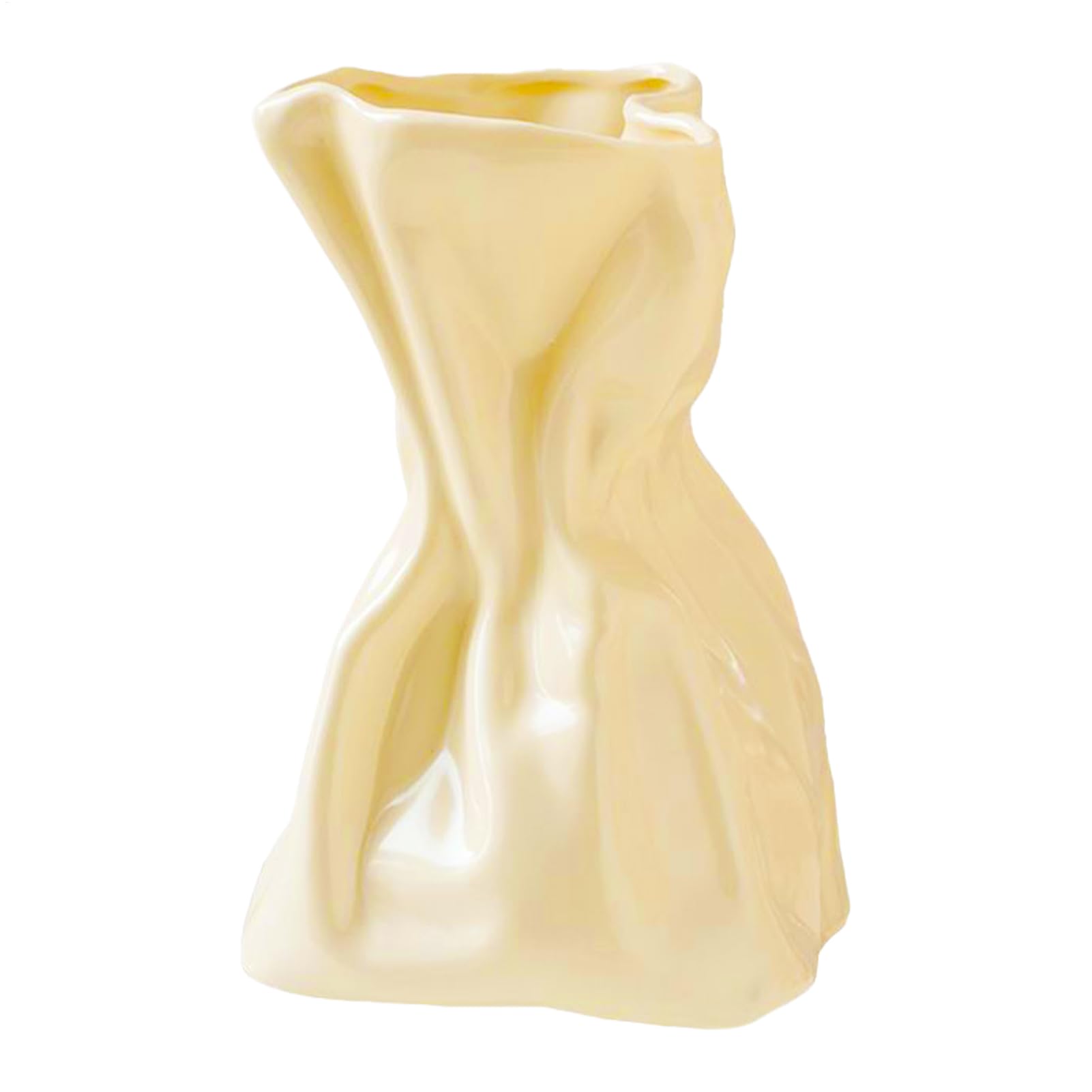 Vase en céramique de style crème au design artistique et finitions soignées