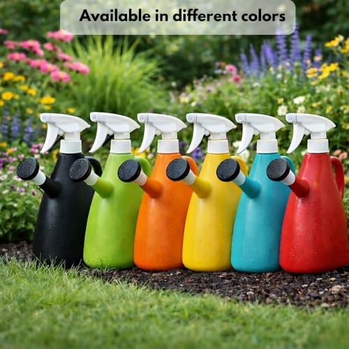 Image of Urban Upvan Watering and Spray Dual-Use Watering Can 1L | Garden Watering Sprayer Bottle with Adjustable Nozzle | Indoor Outdoor Plant Watering Tool for Home, Balcony & Garden (Red)