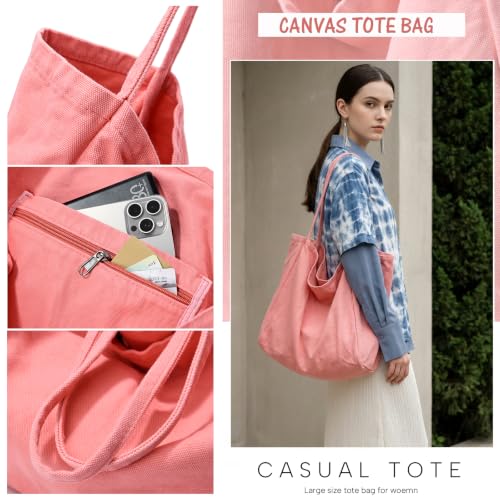 Image of Canvas Tote Bag for Women Large Hobo Shoulder Bag for Work Travel Casual Message Bag Tote Purse handbags
