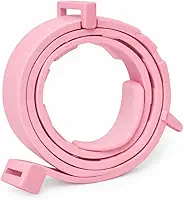 Coleira Antipulgas e Carrapatos para Cães e Gatos – Ajustável, Resistente à Água, Proteção 8 Meses, Ingredientes Naturais e Antialérgicos (Rosa claro, 38 CM)