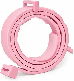 Coleira Antipulgas e Carrapatos para Cães e Gatos – Ajustável, Resistente à Água, Proteção 8 Meses, Ingredientes Naturais e Antialérgicos (Rosa claro, 38 CM)