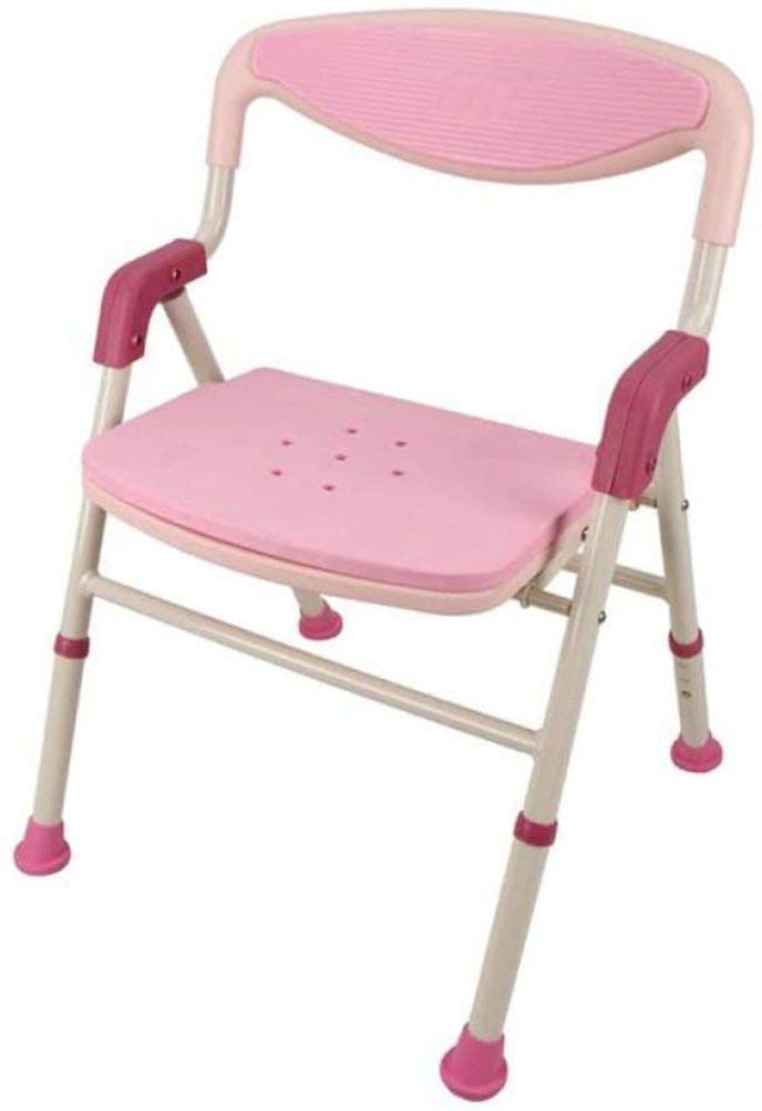 Chaise de douche pliante en aluminium avec dossier et accoudoirs réglables