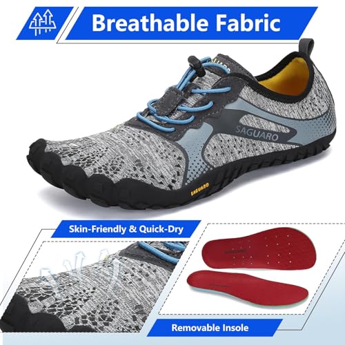 Image of SAGUARO Womens Mens Barefoot Shoes Minimalist Trail Runner Wide Toe Box Zero Drop Outdoor Cross Training Shoe
