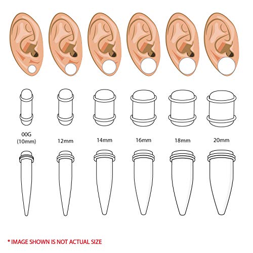 Bodyj4You 24Pc Ear Stretching Big Gauges 00G-20Mm - Black Clear White Green Multicolor Acrylic Tapers Plugs O-Rings - Stretchers Expanders Eyelets #TOP1