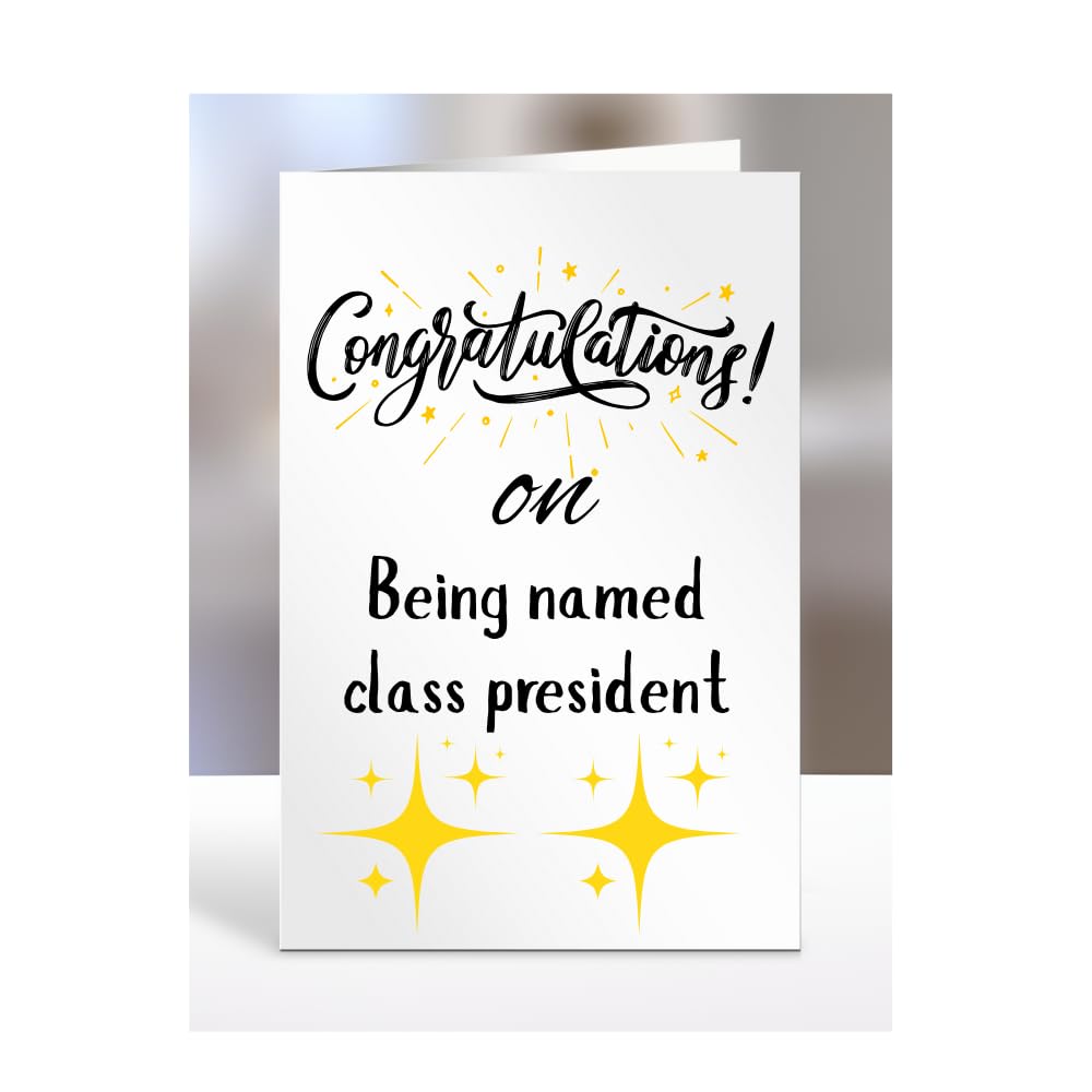 Congratulations on Being named class president Card, Gifts for Men or Women, Presents for Christmas, Greetings Card, Him, Her, Female, Male, A5-113_61 — image 1