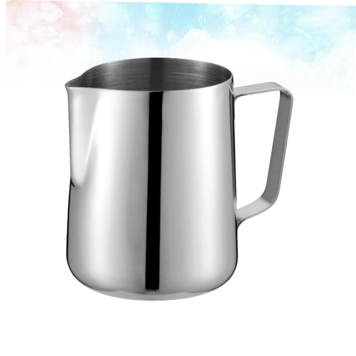Healifty 1pc Stainless Steel Pull Flower Milk Cup Kettle for Latte Art Stain Resistant Easy to Clean for Coffee Tea and More Kitchen Gadget Silver Finish
