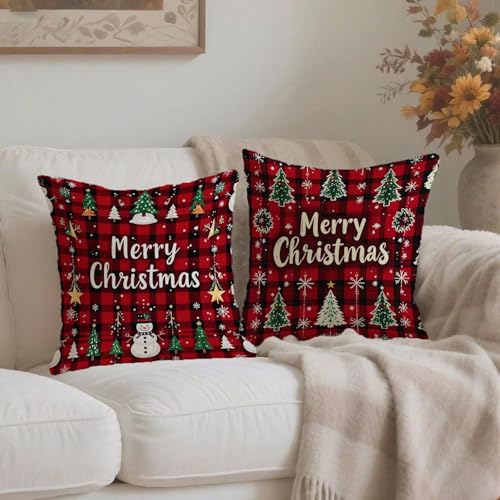 Housse de coussin Noël 65x65 imperméable pour canapé de salon