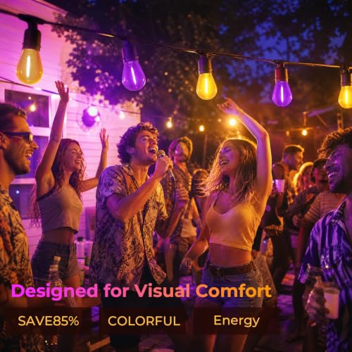 Image of GvvooHome 24Pack S14 Purple and Orange Light Bulbs for Halloween Decoration